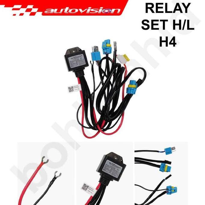 Kabel Relay Hid Hi/Lo Autovision Socket H4 Relay Set Cable 6 Bulan
