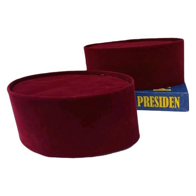 Clothes- Peci Merah Maroon Khas Betawi Merk President Tinggi 9 Cm Murah Berkualitas Bisa Bayar Ditem