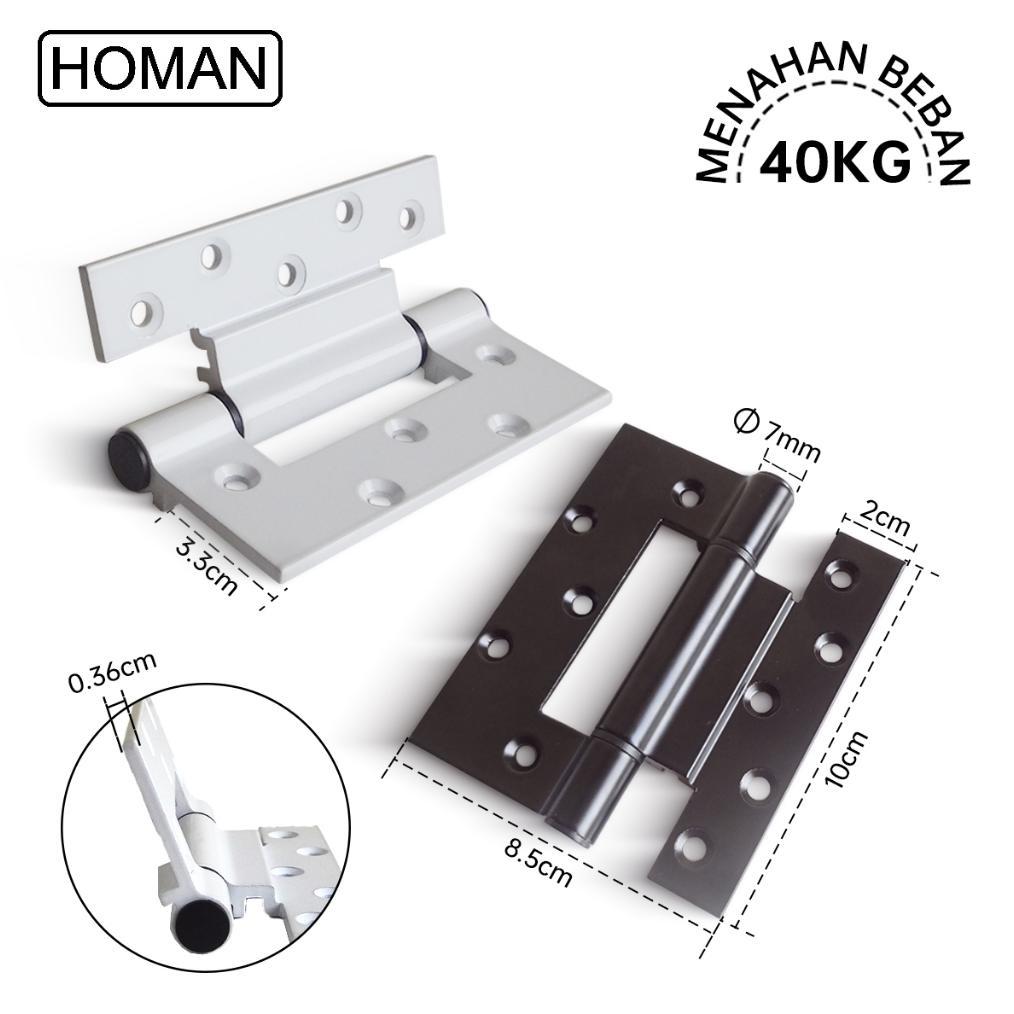 (Terbaru) Homan Engsel pintu aluminium Engsel pintu toilet Engsel pintu kamar mandi Bahan paduan alu