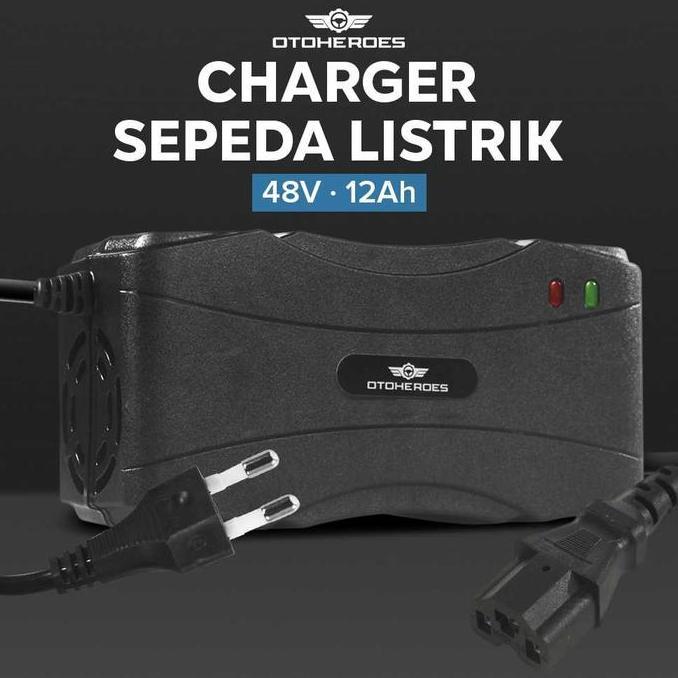 CHARGER AKI SEPEDA LISTRIK LEAD-ACID BATTERY 48V 12AH CASAN BATEREI ELECTRIC SCOOTER SEKUTER ELEKTRI
