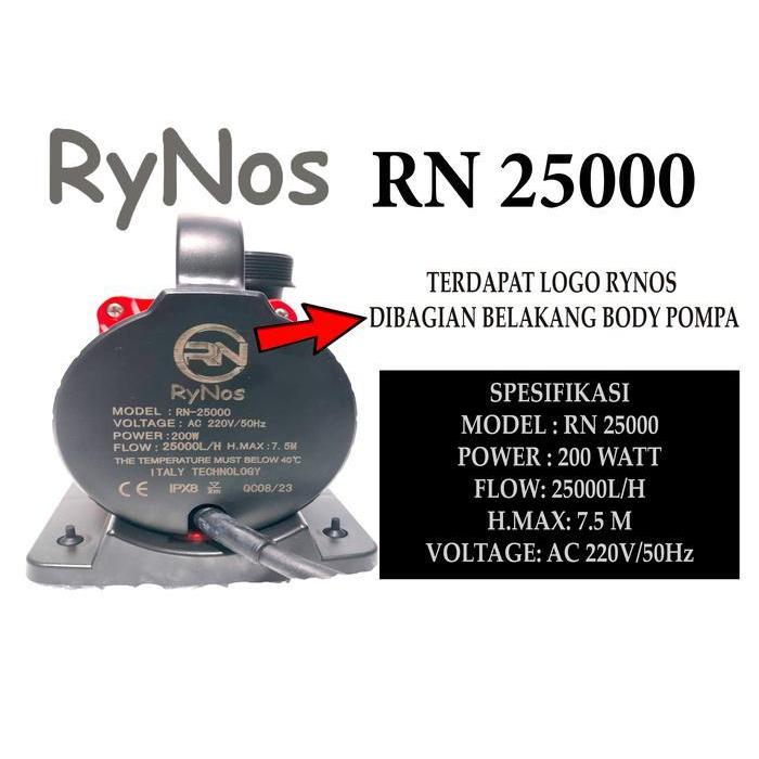 WATER PUMP RYNOS RN 25000 LPH POMPA CELUP SIRKULASI KOLAM IKAN KOI POMPA AQUARIUM HYDROPONIK