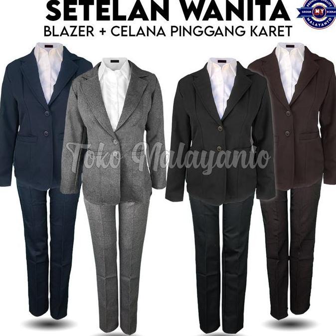 TAMPIL MODIS  SETELAN JAS Wanita, BLAZER & CELANA PINGGANG KARET, Celana Formal TAMPIL MODIS 