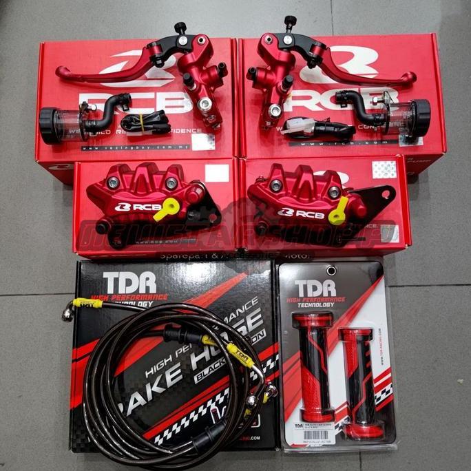 Paketan Full Set Rem RCB S1 Radial 14mm + Kaliper S26 Depan Belakang + Selang TDR Carbon NMAX Origin