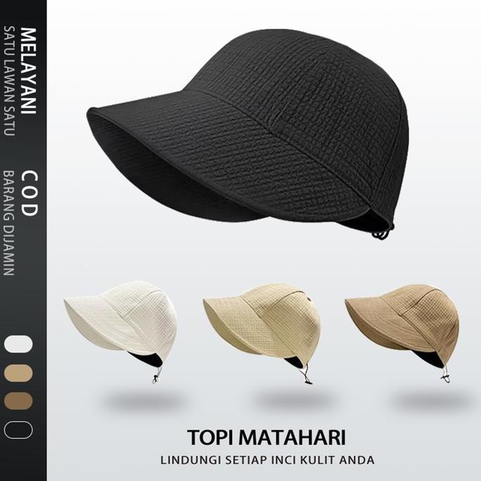 DISKON SPECIAL  Sekodi topi wanita style hijab jepang topi pantai wanita new arrival outdoor topi wa