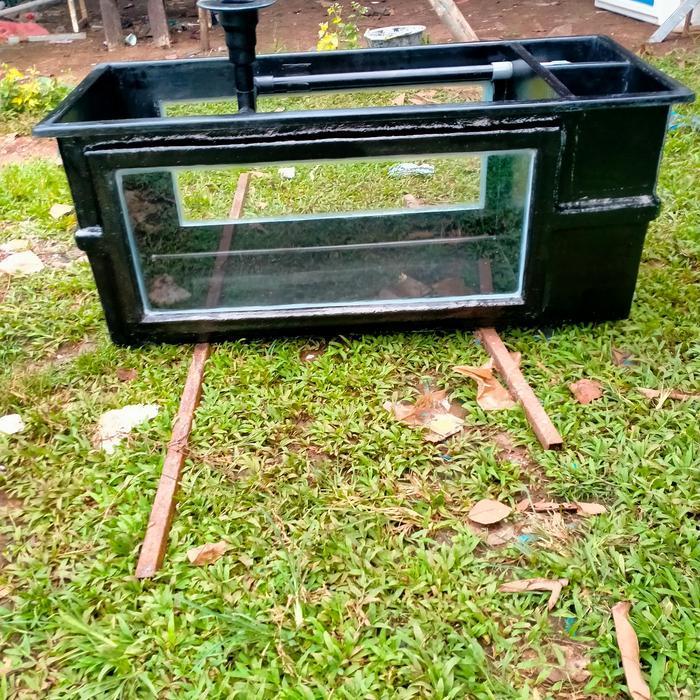 kolam fiber gelass combinasi kaca