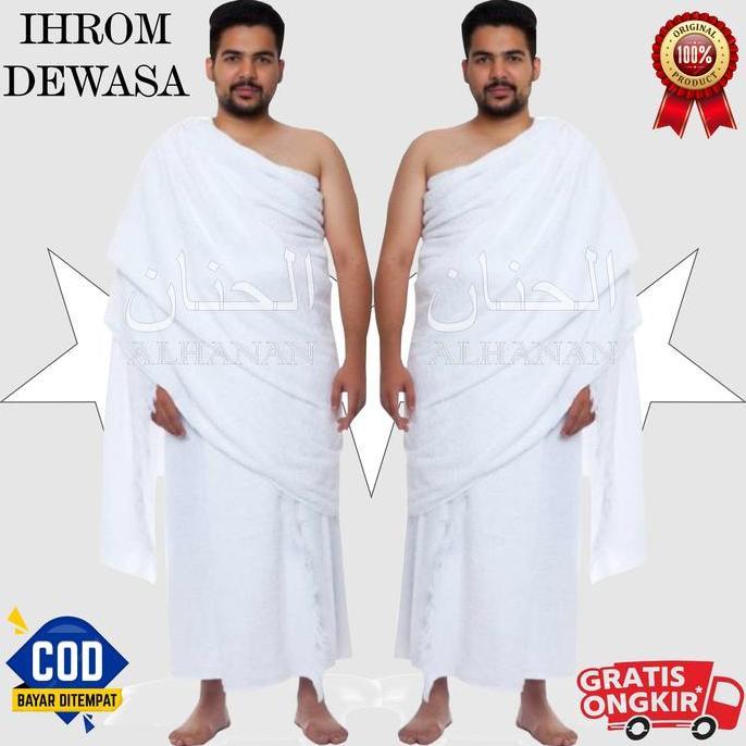 Alhanan Satu Set Kain Ihram Umroh Haji Pria Dewasa