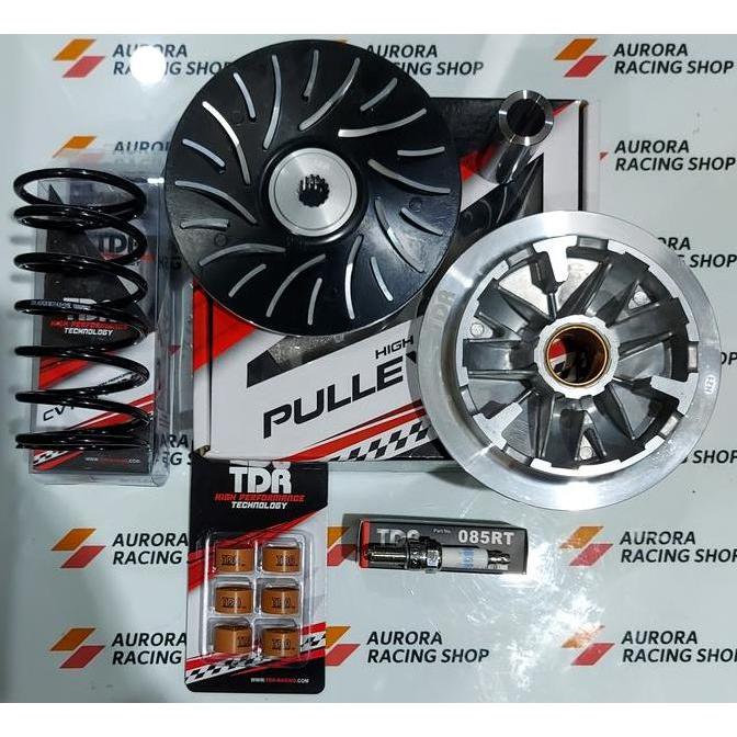 PAKET AKSELERASI TDR AEROX 155 - CVT PULLEY - ROLLER - BUSI - PER CVT - ORIGINAL ORIGINAL DAN TERPER