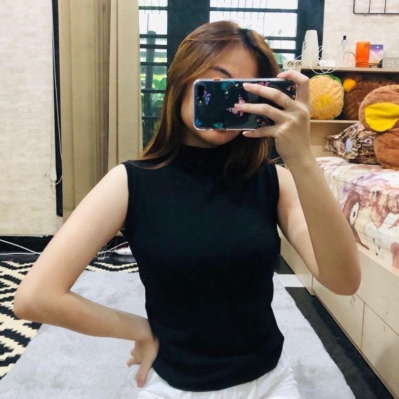 TURTLE NECK TANKTOP RAJUT WANITA TANK TOP KERAH TINGGI INNER  MANSET WANITA TERBARU