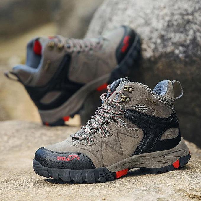 TERMURAH - Sepatu Gunung Pria SNTA 496/503 Grey Red Semi Boots Hiking / Trekking / Outdoor