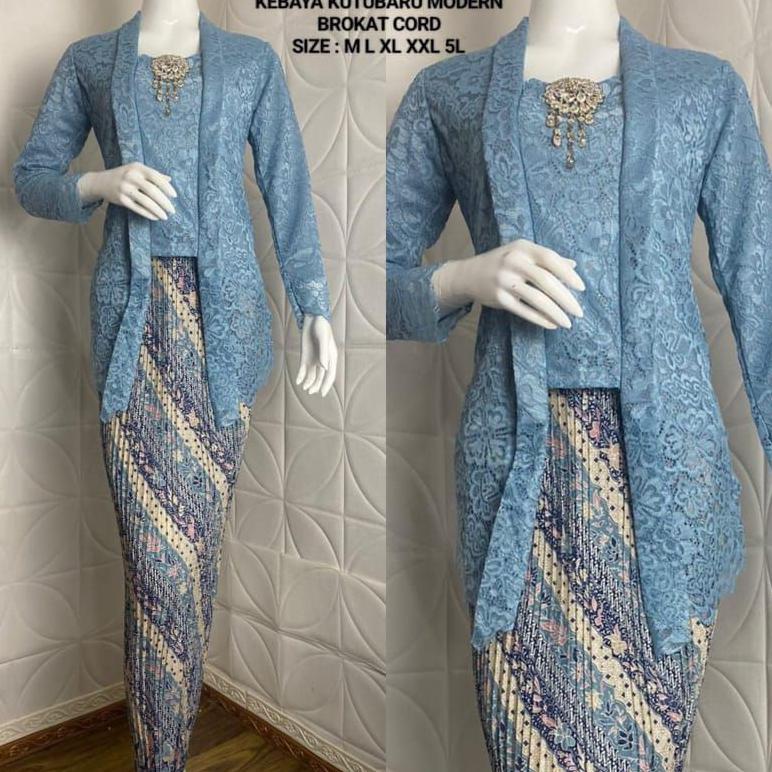 Berkualitas Atasan Kebaya Brokat Modern Set Kebaya Kutu Baru Brokat Lengan Panjang Lidya Baju Kondan