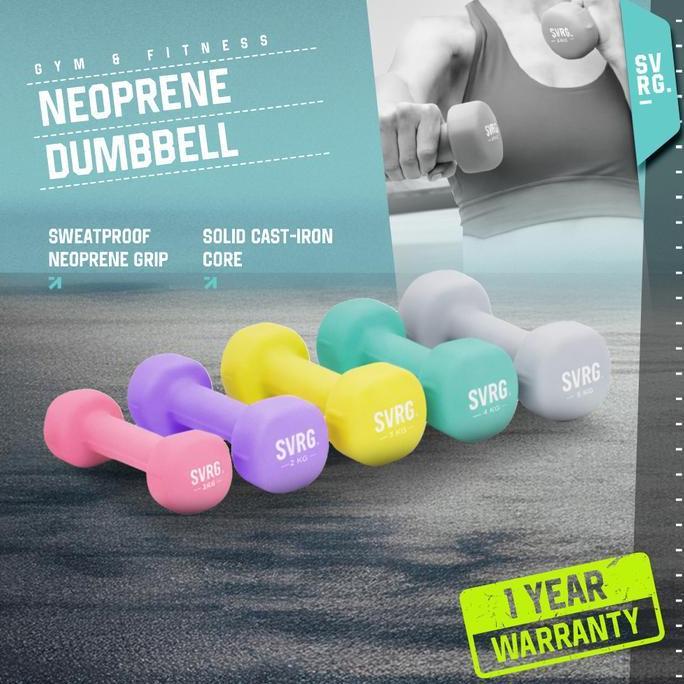 SVRG Neoprene Dumbbell - 1Kg - 2Kg - 3Kg - Dumbbell Barbel Barbell