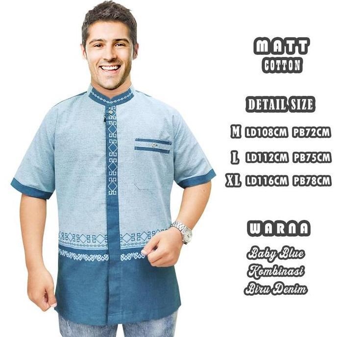 Baju koko dewasa lengan pendek premium bordir