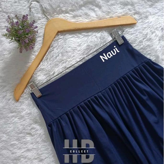 Wokex- Rok Rempel Jersey // Rok Rempel Jumbo Polos Panjang Wanita Dewasa Rok Panjang