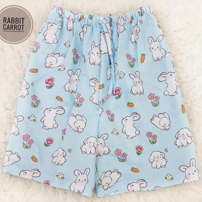Wokex- Celana Pendek Selutut Katun Big Size Wanita Celana Pendek Selutut