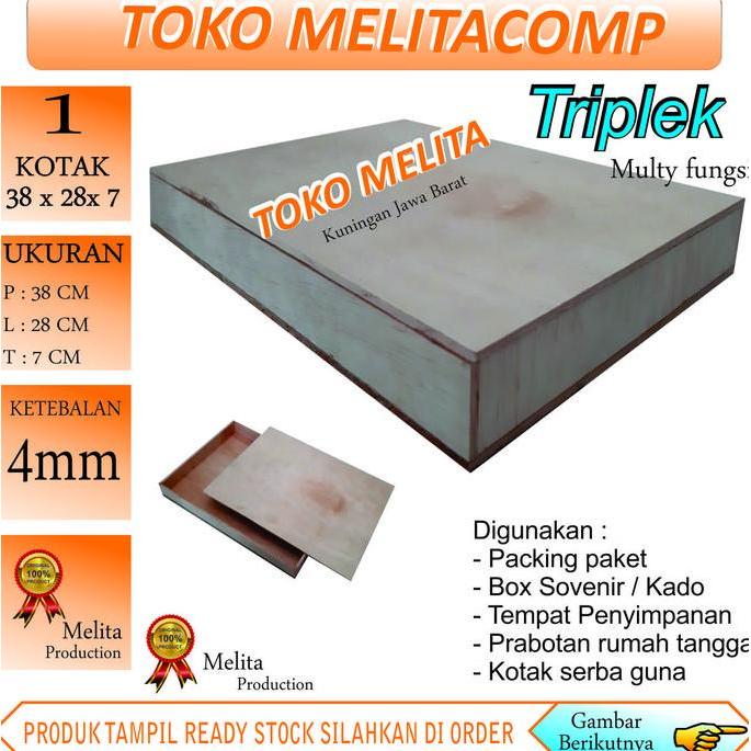 Kotak 38x28x7 Cm kayu triplek tebal 4mm