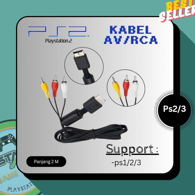 Kabel Av Rca ps2 dan ps3 Original
