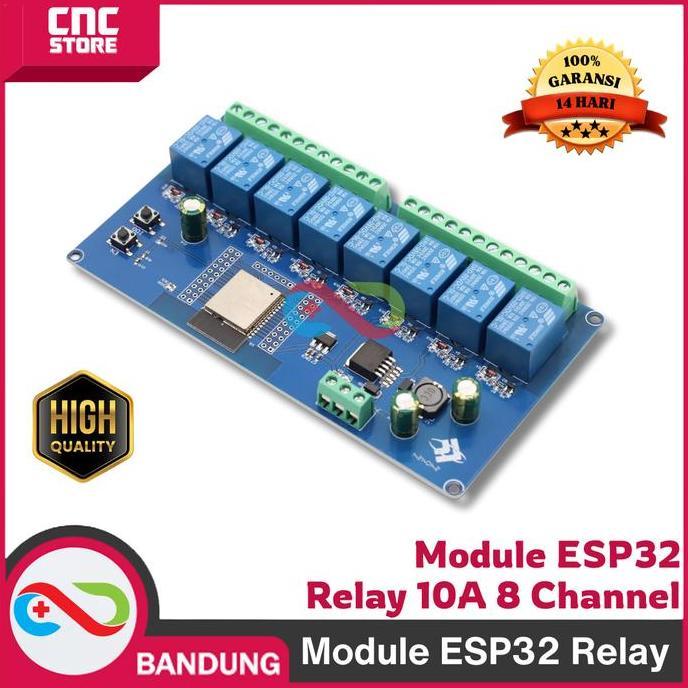MODUL ESP32 RELAY 10A 8 CHANNEL AC 220 WIFI BLUETOOTH WROOM-32E