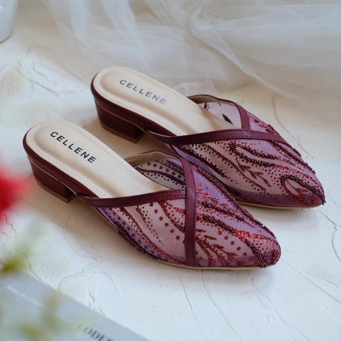 Cellene Yumna Lace Shoes / 37-42 Selop Brukat Pengantin Wedding Shoes