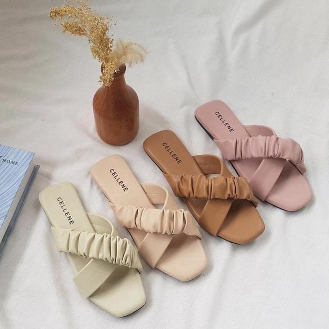 [Cellene] Xaviera Sandal Flat Shoes Pink Wanita