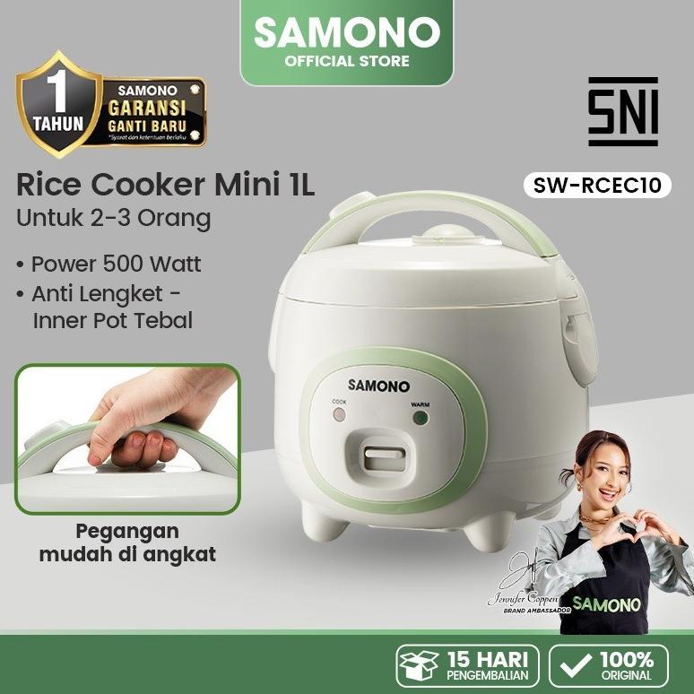HOT SAMONO Rice Cooker Non Stick 3 Orang Mini Magicom 1L Low Watt Penanak Nasi Anti Lengket magic co
