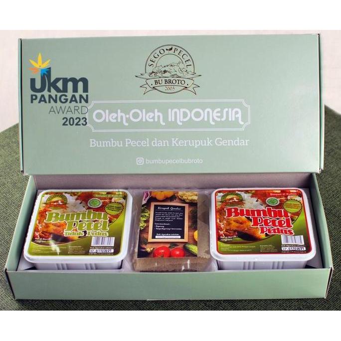 Dryfood- Paket Hampers Bumbu Pecel Bu Broto Dan Kerupuk Gendar Khas Madiun