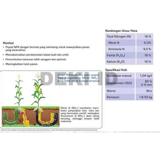 Giardino- Yaramila Unik 1 Kg Pupuk Npk 161616 Yara Kemasan Pabrik
