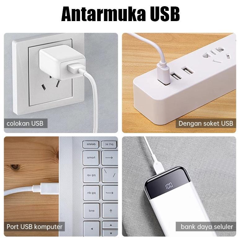 NEW Strip Lampu LED 5V COB Lebar 8MM 2M 3M USB Strip Lampu  Dapat Dipotong Putih Hangat