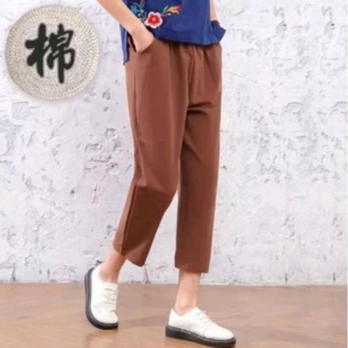 BELI Celana Katun Linen 7/8 Korean Style Terkini | Celana linen terbaru BELI