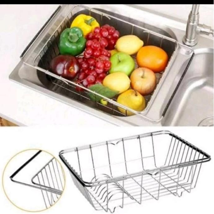 Tirisan Rak piring tarik / Peniris piring Logam