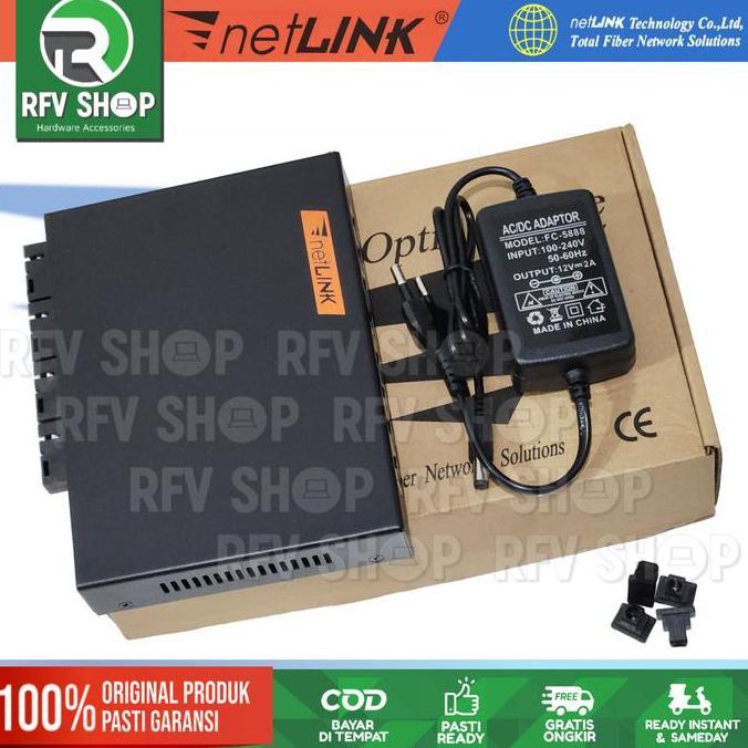 Adabanyak- Gabit Media Converter 4 Fo 8 Lan Fiber Optik Switch Konverter Htb