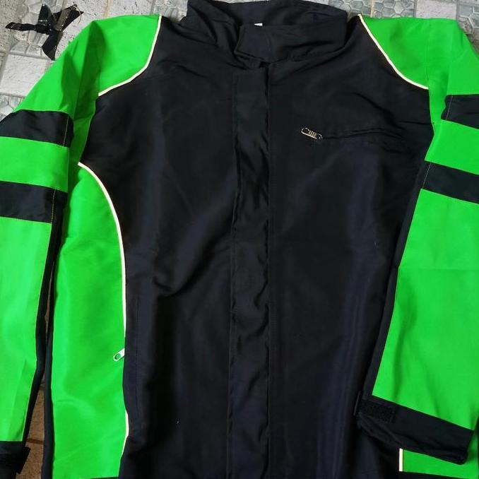 Uomo- Jaket Motor Polos Ojol Hitam Hijau