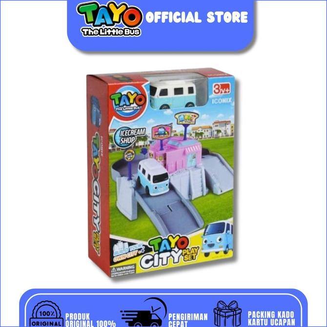 Mumpungready- Tayo The Little Bus Tayo City Ice Cream Shop Playset Tyx-9019