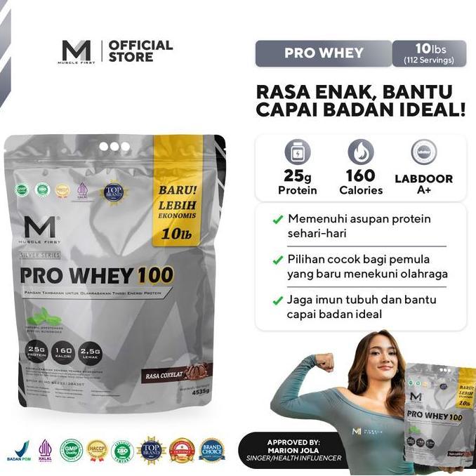 Cod,Bisaaja- Muscle First Pro Whey 100 10Lbs/4535Gr - Whey Protein Suplemen Fitness