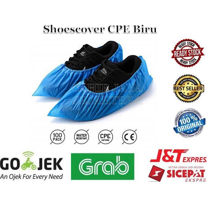 Posizioni- Cover Shoes Disposable Bahan Plastik Cpe Tebal Shoes Cover Plastik Cpe Harga 1 Pack Isi 1