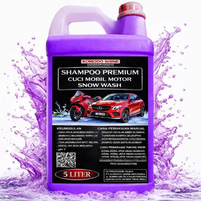 Shampoo Ungu Premium 5 Liter Snow Wash Sabun Cuci Mobil Motor Snow Wash
