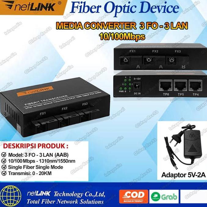 Adabanyak- Media Converter Fiber Optic Fo 4 Fo 6 Fo 8 Fo Lan 10/100 Net