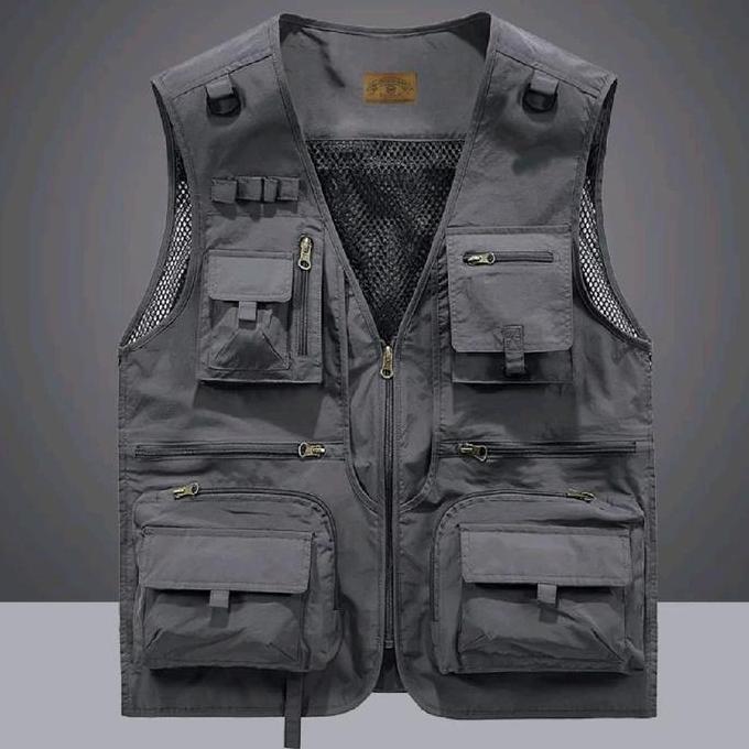 Uomo- Jaket Rompi Pria Casual Kombinasi Vest Pria