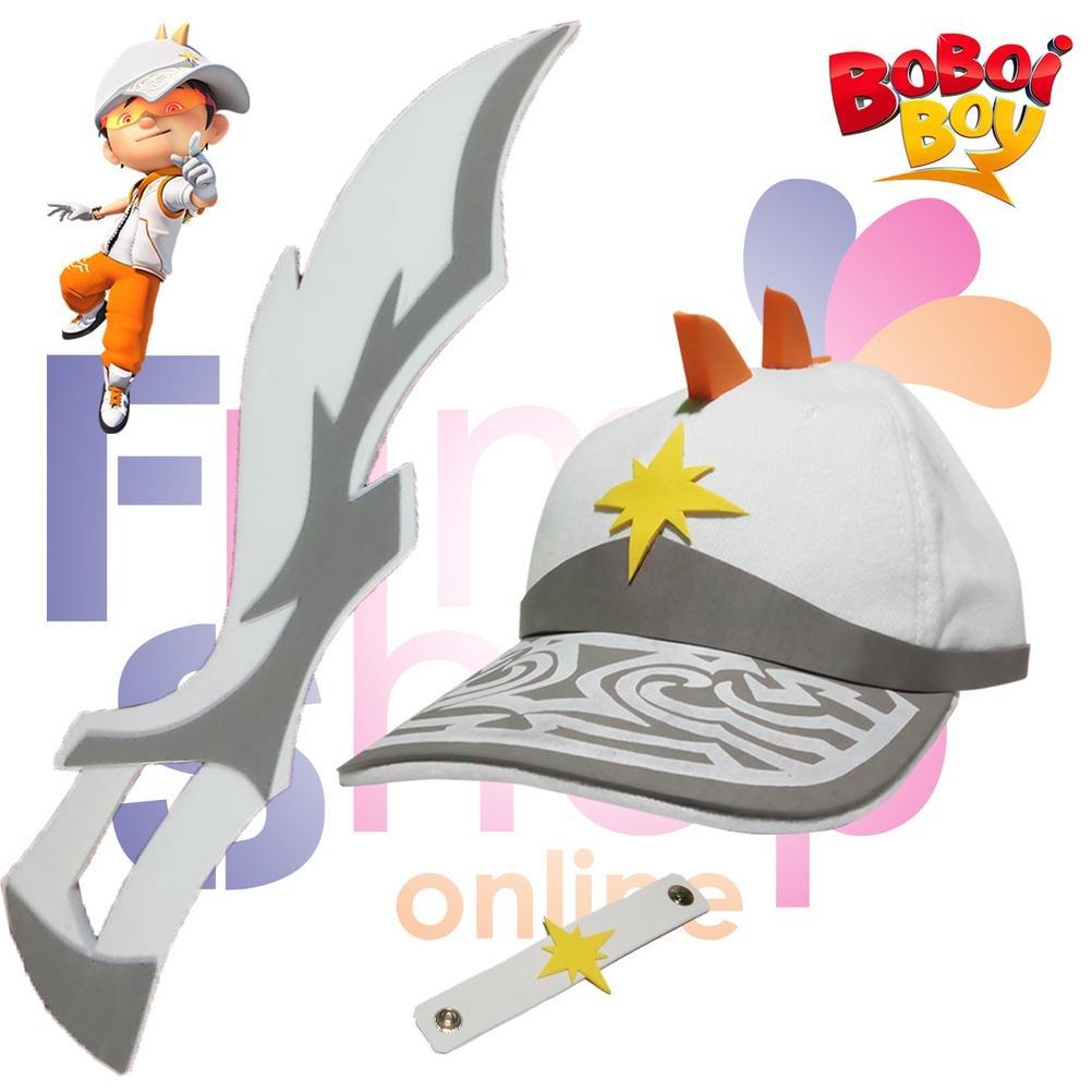 topi + pedang boboiboy solar stokready