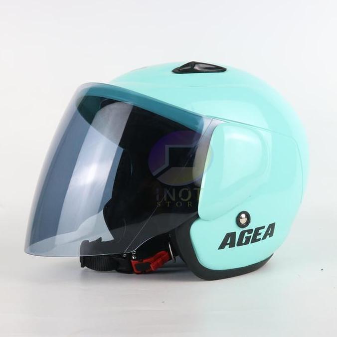Helm Anak Remaja Half Face  Cewek Cowok Hijau Pastel