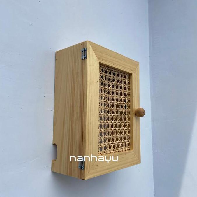 Box KWH Meter Listrik Prabayar Pulsa Dan Panel Listrik MCB - Rotan Kayu TS