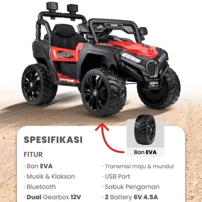 Anisafarida_T - Mobil Aki Anak Jeep Ban Karet Eva Original Pmb Mainan Anak Mobil Remote Anak Mesin 1