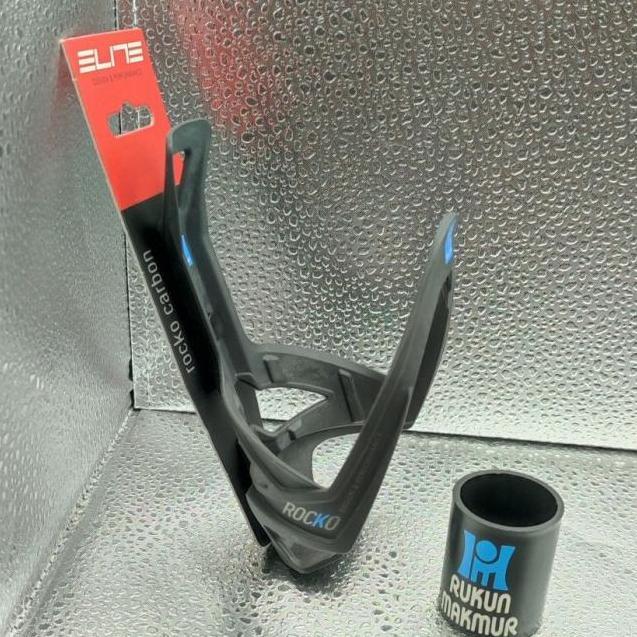 Promo Elite Cycling Water Bottle Cage ROCKO Carbon Lightweight - Black Blue - Cagak Botol Minum Sepe