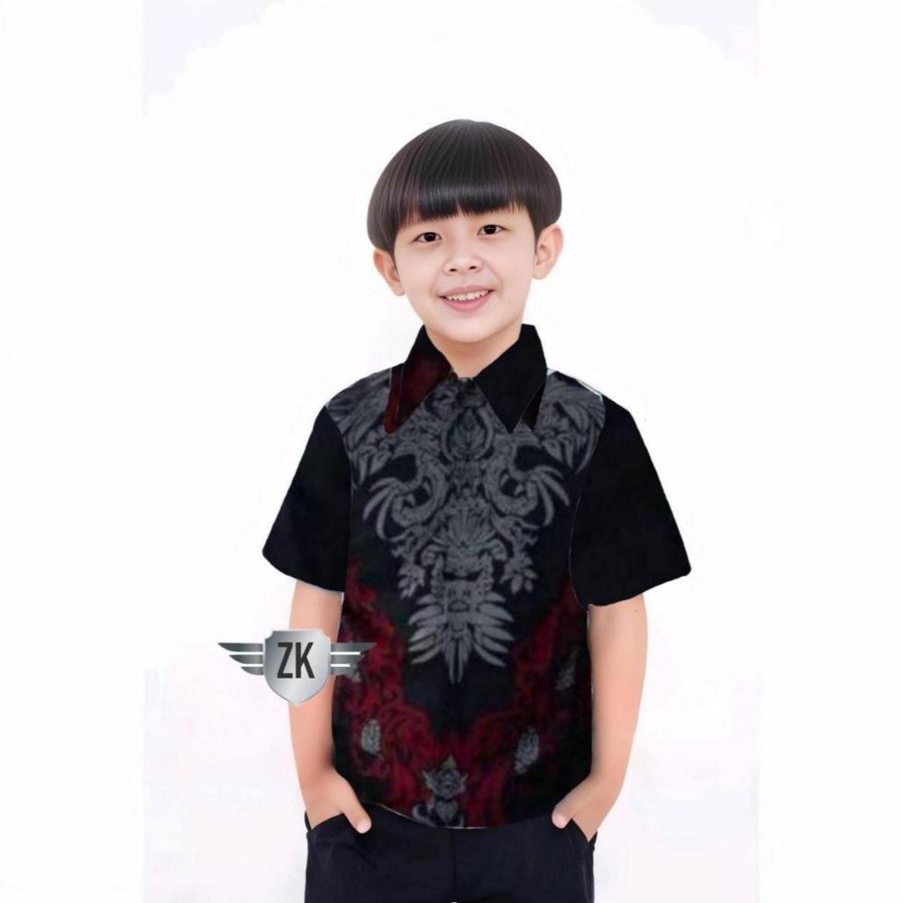 Gratong Kemeja Batik Anak Laki Laki Baju Batik Anak Laki Laki Umur 2-12 Tahun Hem Batik Anak Pendek
