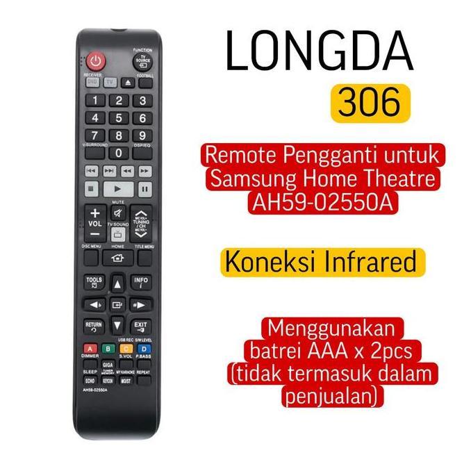 LONGDA 306 Remote Pengganti untuk Samsung Home Theater AH59-02550A