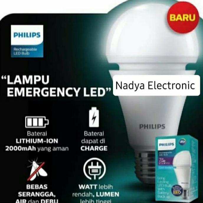 PHILIPS LAMPU LED EMERGENCY BULB 7watt /BOHLAM LAMPU LED EMERGENCY
