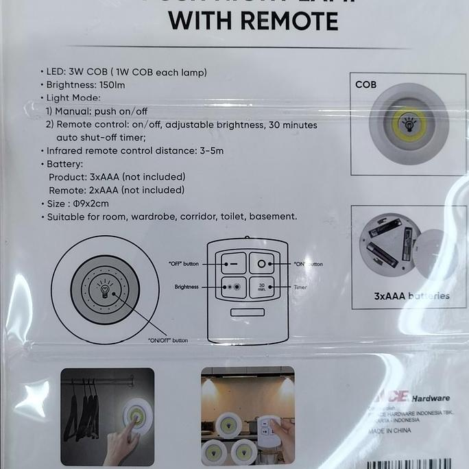 Eglare Set 3 Pcs Lampu Tidur Pac Dengan Remote