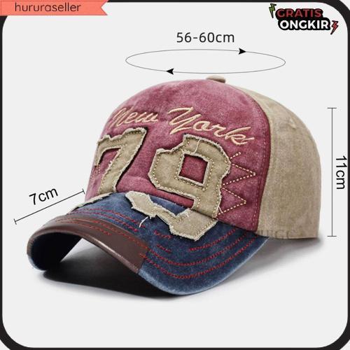 Topi Baseball New York 79 / Topi Pria Dan Wanita /Topi Cotton Tebal - Tpi-283 Produk Favorit