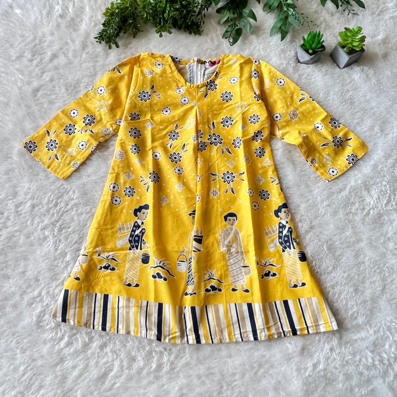 Tahan Lama  Batik Kids Tunik Batik Anak Jamu Bu Tedjo Kombinasi Lurik Bahan Katun Tebal Dan Adem