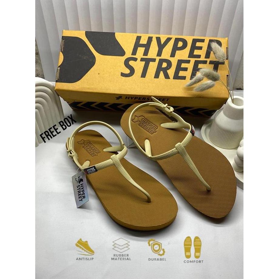 DISKON Sandal hyperstreet / sandal slempang cewek size 36-40 Wanita Karet Sendal Jepit fleksibel Fla