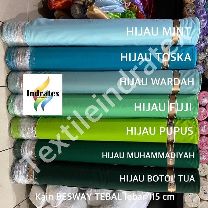 Rantimarian22 - ( Per 1 Meter ) Bahan Gamis Meteran Kain Besway Bsy Tebal Polyester Premium Lebar 11